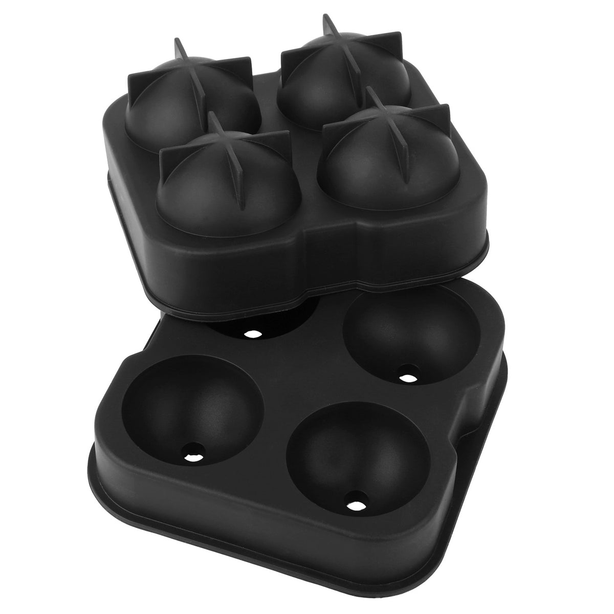 Sphere Ice Ball Maker Mold - 4 Cavity Silicone Tray with Lid