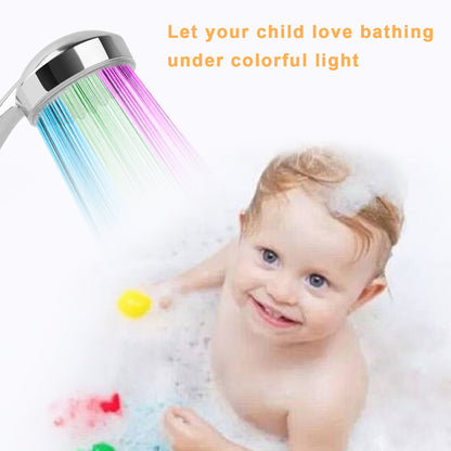LED Color-Changing Handheld Shower Head with Hydropower