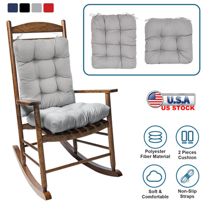 Rocking Chair Cushion Set with Non-Slip Ties - 2 Piece