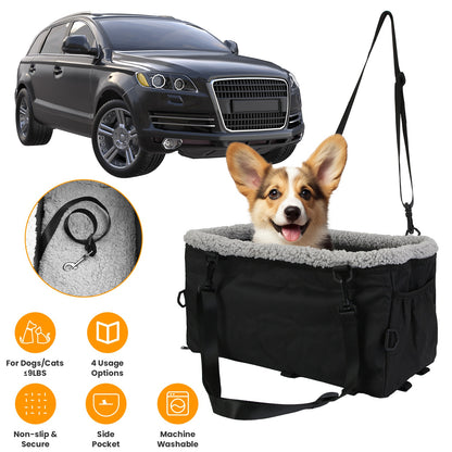 Small Dog Car Seat with Harness for Pets Up to 9 LBS
