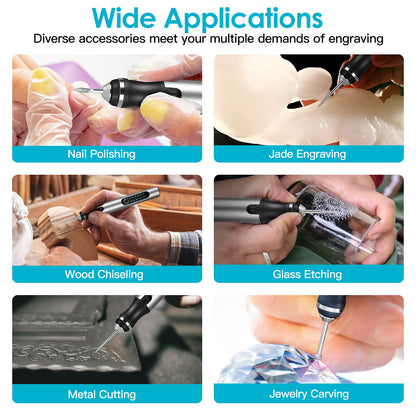 Electric Engraving Pen with 33 Bits & 3 Speed Settings