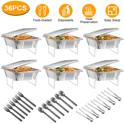 Disposable Chafing Dish Buffet Set - 36 Piece Party Server