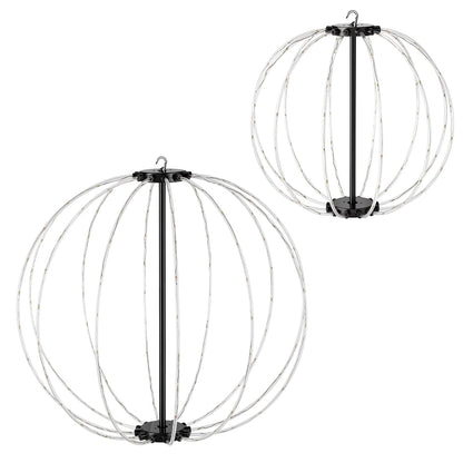 RGB LED Christmas Sphere Lights 2-Pack with Remote Control