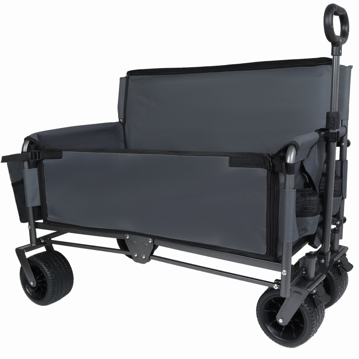 3-in-1 Folding Wagon Cart with Bench Seat, patent protection- Includes 1 ice pack, 500lbs Heavy-Duty Utility Wagon, 180L