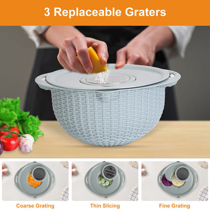 Mixing Bowl with Colander Set & 3 Graters - Multifunctional