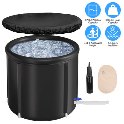 Ice Bath Tub 97 Gallon with Cover for Cold Water Therapy