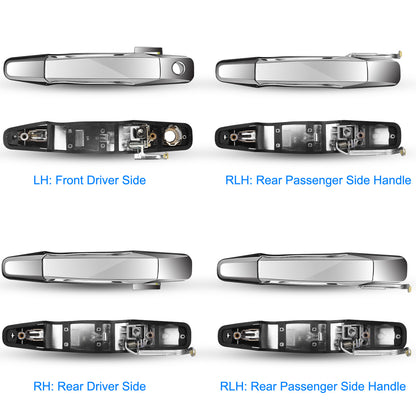 Chrome Door Handle Set for Chevy Silverado Sierra 2007-2014