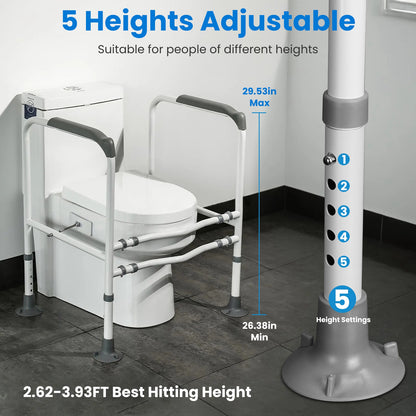 Adjustable Toilet Safety Rails for Elderly & Handicap