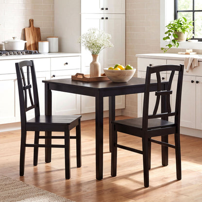 Dining Chairs Set of 2 with Cross Back and Rubber Wood Frame