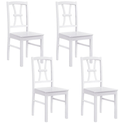 Dining Chairs Set of 4 with Cross Back and Rubber Wood Frame