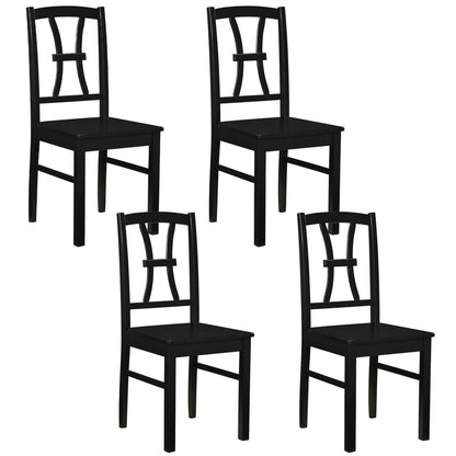 Dining Chairs Set of 4 with Cross Back and Rubber Wood Frame