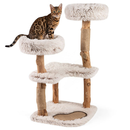Cat Tree Tower with Natural Wood Branch and 2 Perches 40"