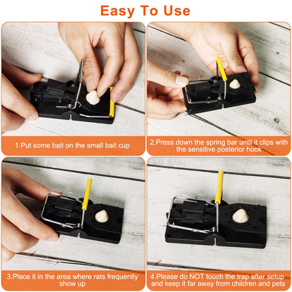 Reusable Mouse Traps 6-Pack with Sensitive Spring Trigger