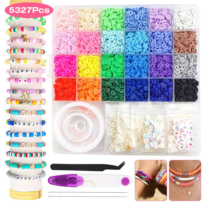 Clay Beads Bracelet Making Kit with 5327 Pieces