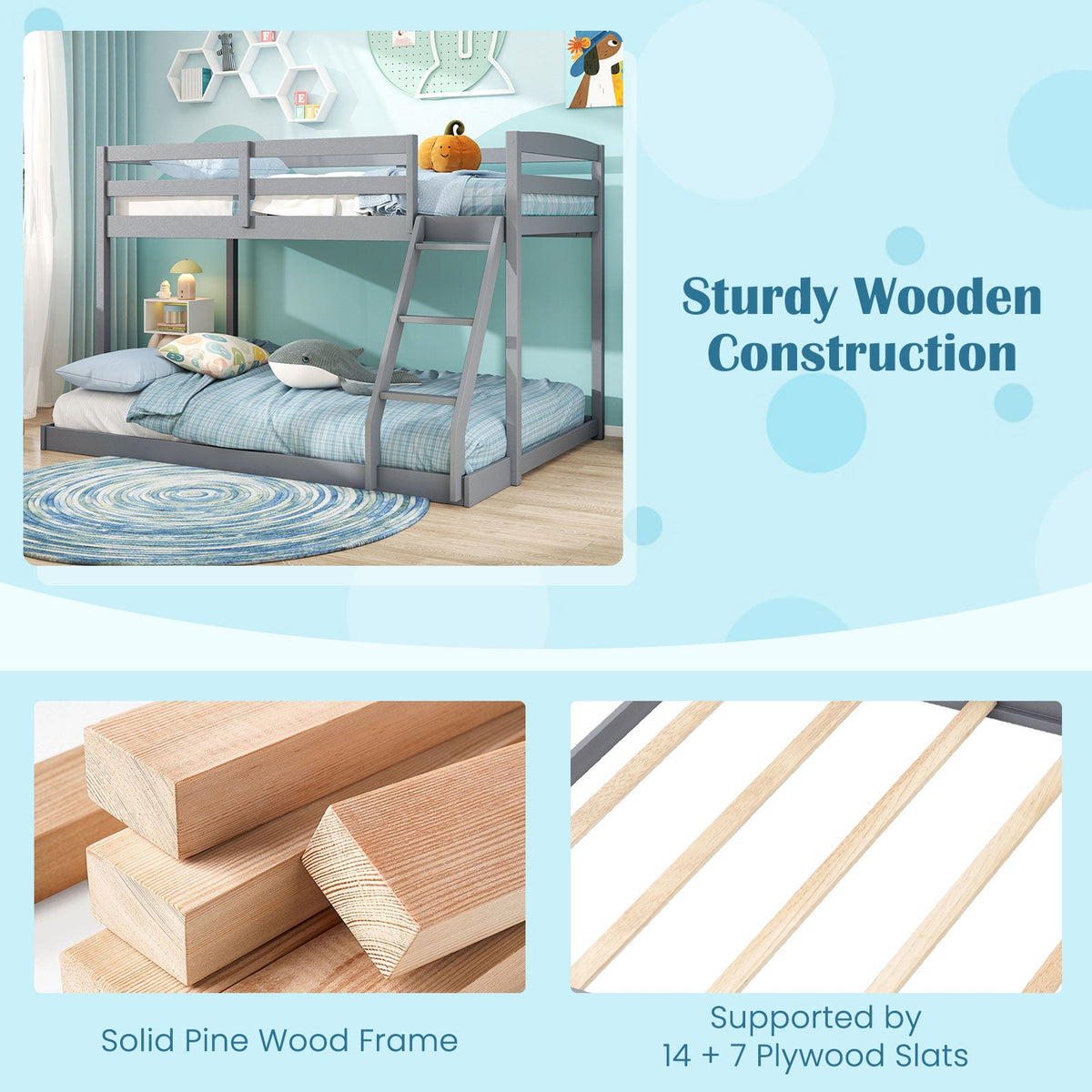 Twin Over Full Bunk Bed Low Floor Bunk Bed Frame