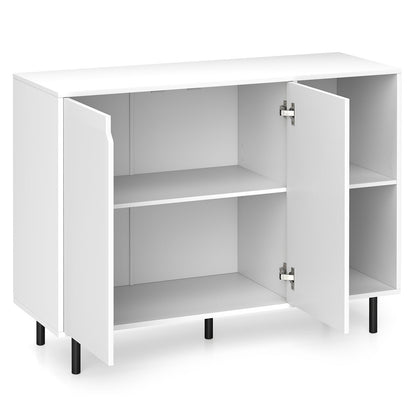 42 Inch Sideboard Buffet Cabinet Kitchen with Adjustable Shelves-White