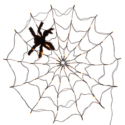 Spider Web Light with Hairy Spider - 70 LED Halloween Decoration
