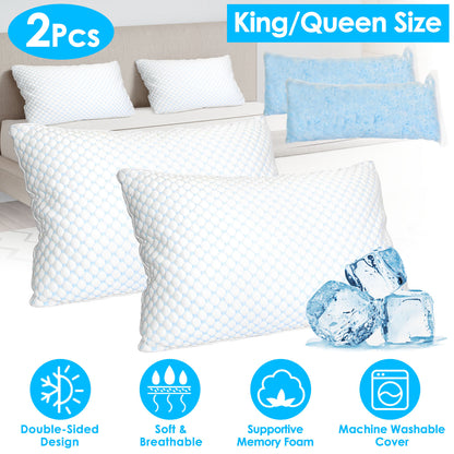 Adjustable Shredded Memory Foam Pillow with Cooling Cover