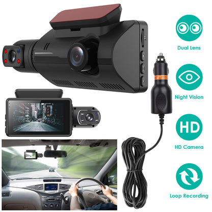 Dual Lens Dash Cam 720P Front & Interior Night Vision Camera