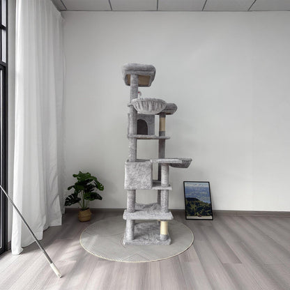 68-Inch Multi-Level Cat Tree with Hammocks & Scratching Posts