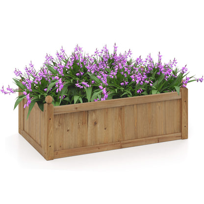 46 x 24 x 16 Inch Rectangular Planter Box with Drainage Holes for Backyard Garden Lawn-Brown