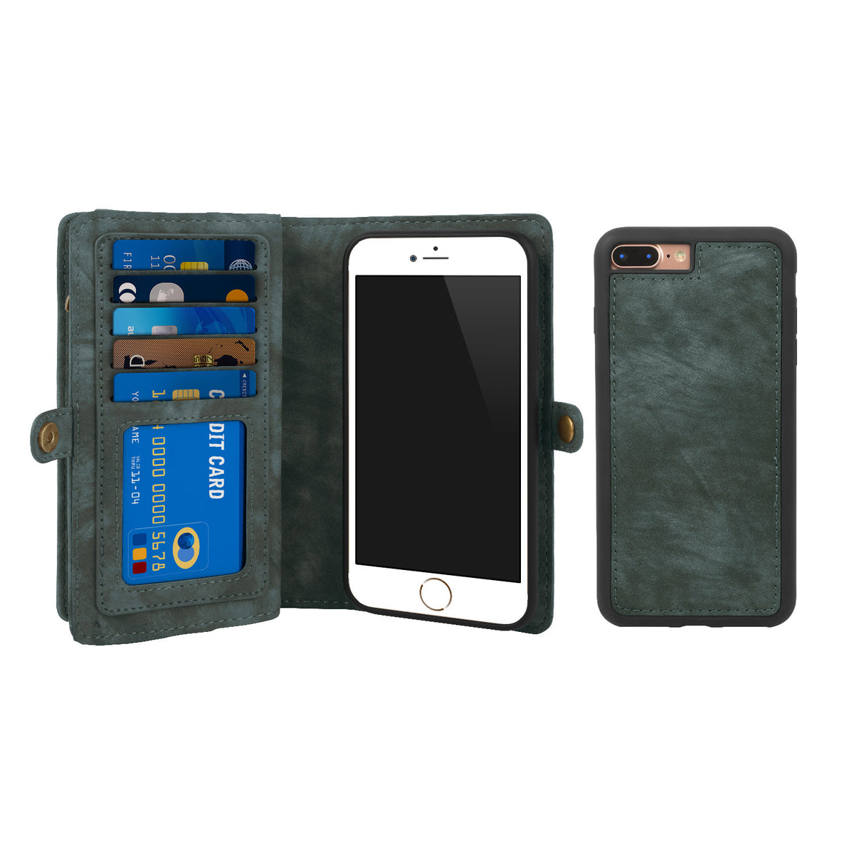 iPhone 7 Plus Wallet Case with Detachable Magnetic Cover