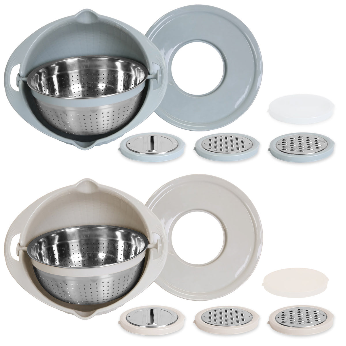 Mixing Bowl with Colander Set & 3 Graters - Multifunctional