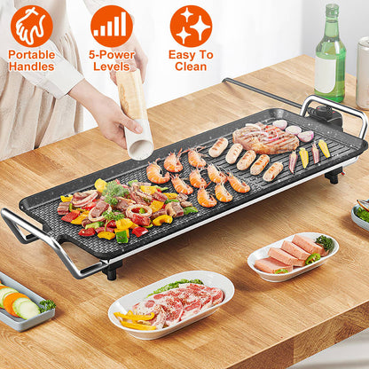 Electric Griddle Grill 1500W Non-Stick BBQ Hot Plate