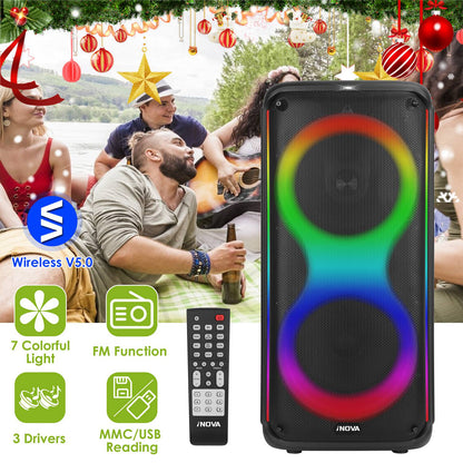 Portable Wireless Party Speaker with RGB Lights & Remote