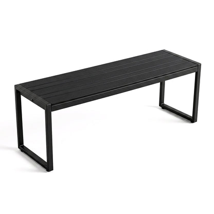 48" Outdoor Bench with Wood-Plastic Composite Seat - Black