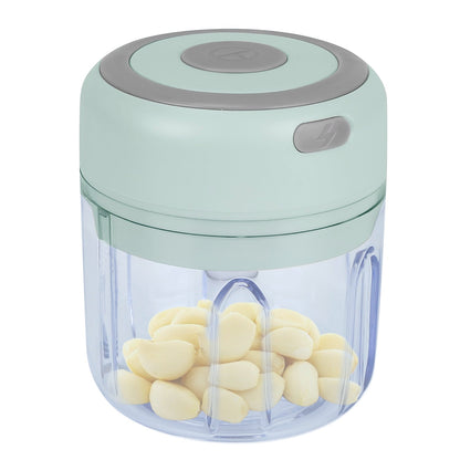 Mini Electric Garlic Chopper 8.45OZ Cordless Garlic Mincer Food Chopper Rechargeable Food Blender Chili Nut Onion Pepper Meat Ginger Baby Food