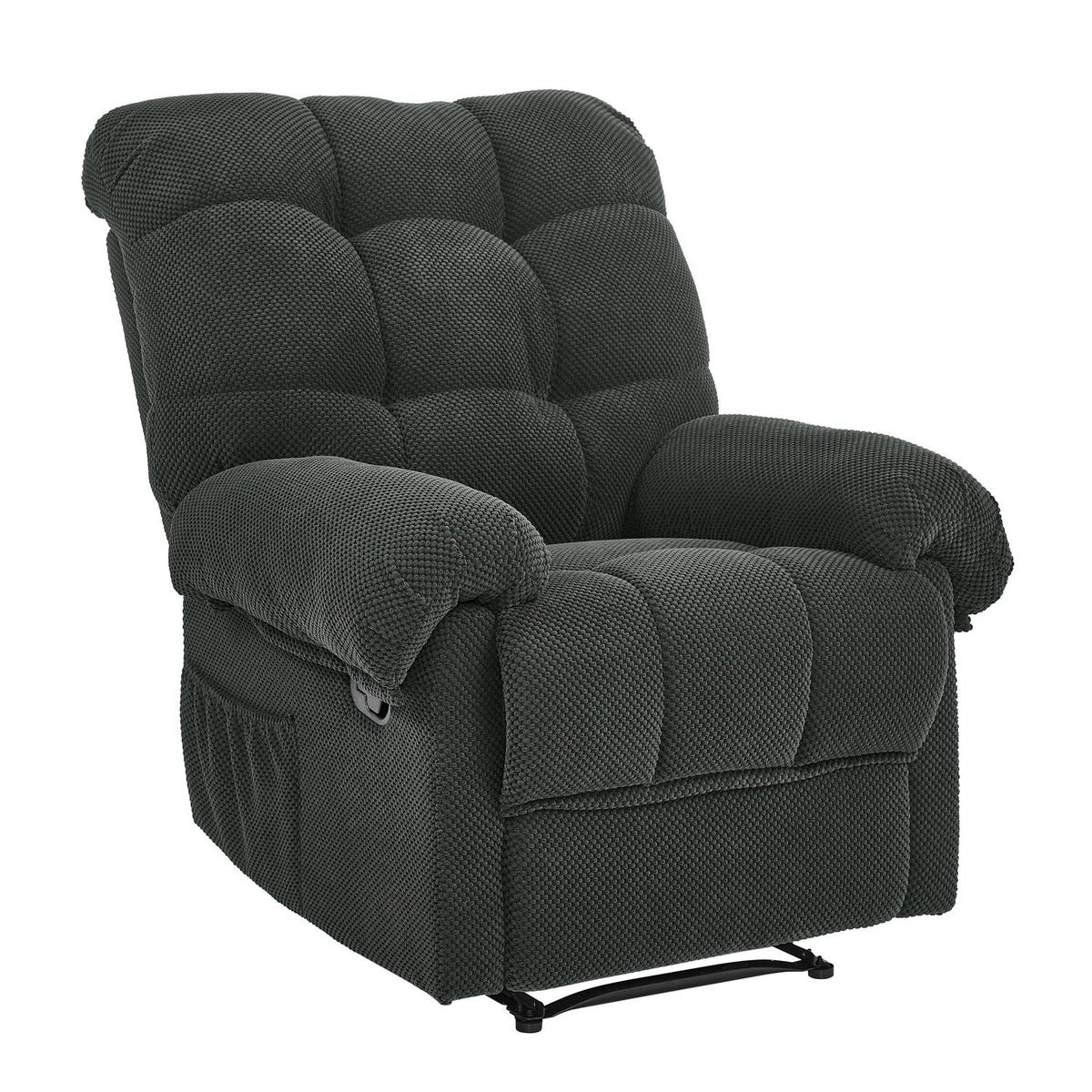 Modern Fabric Reclining Lounge Chair, Overstuffed Recliner Chair with Adjustable Backrest and Footrest, Padded Armrests,
