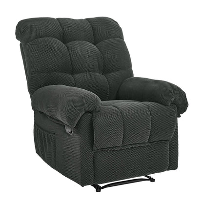 Modern Fabric Reclining Lounge Chair, Overstuffed Recliner Chair with Adjustable Backrest and Footrest, Padded Armrests,