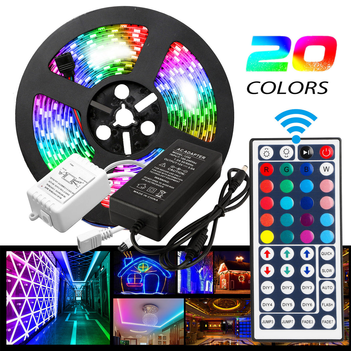RGB LED Strip Light 16.4ft with Remote Control