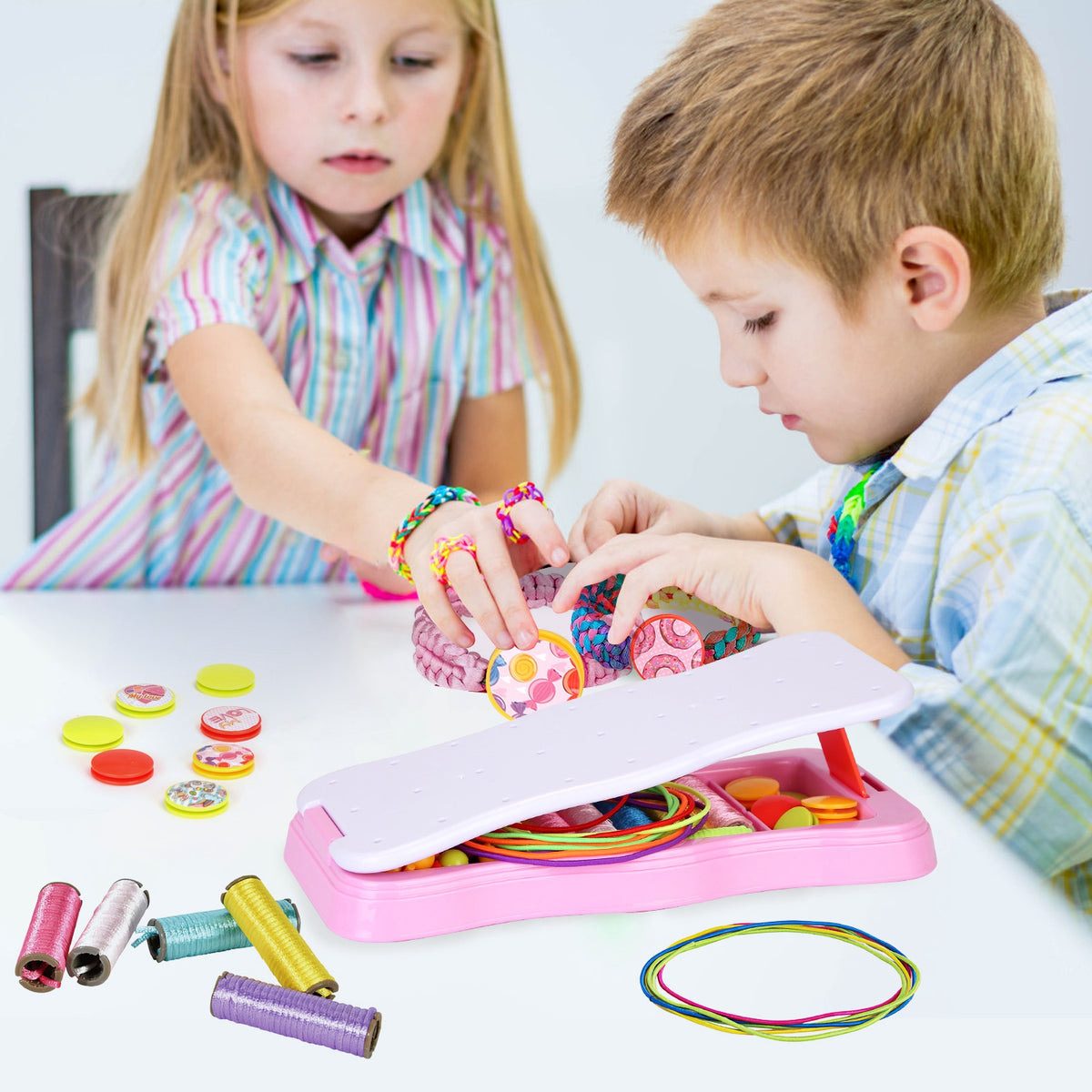 Bracelet Making Kit DIY Arts and Crafts Toys Kids Travel Activity Set Birthday Gifts For 6 7 8 9 10 11 12 Year Old Girls