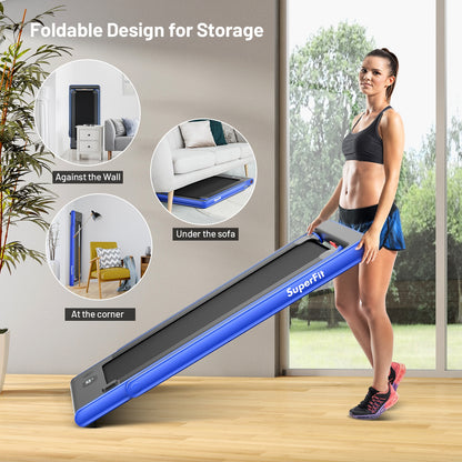 2-in-1 Folding Treadmill with Dual Display and Remote Control