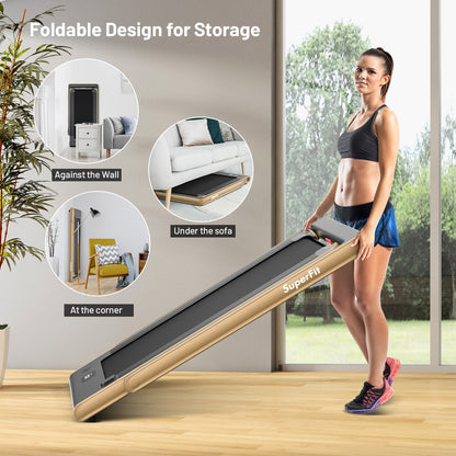 2-in-1 Folding Treadmill with Dual Display and Remote Control
