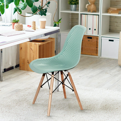 Modern Hollow Dining Chairs Set of 4 with Wood Legs