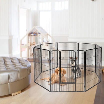 8 Metal Panel Heavy Duty Pet Playpen Dog Fence with Door