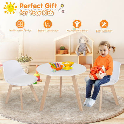 Kids Activity Table and 2 Chairs Set with Cushioned Seats