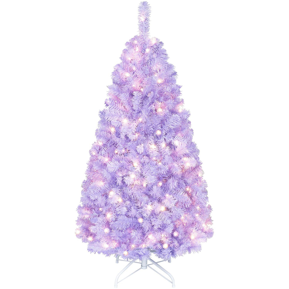 6 FT Light Purple Pre-Lit Peacock Blue Christmas Tree with 250 Warm White LED Lights