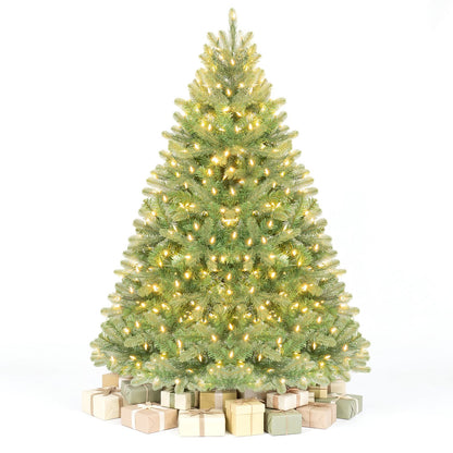 4.5 FT Pre-Lit Artificial Christmas Tree with 450 Warm White LED Lights and 525 PVC & PE Branch Tips