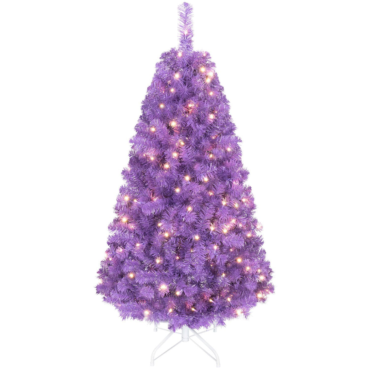 6 FT Pre-Lit Purple Christmas Tree with 500/250/140/750 Warm White LED Lights