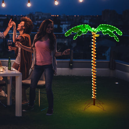 5 Feet LED Pre-lit Palm Tree Decor with Light Rope