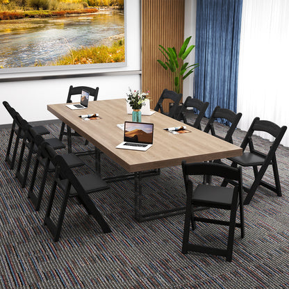 Resin Folding Chairs with Padded Seat - 4 Pack White