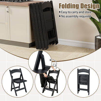 Resin Folding Chairs with Padded Seat - 4 Pack White