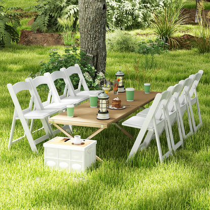 Resin Folding Chairs with Padded Seat - 4 Pack White