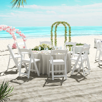 Resin Folding Chairs with Padded Seat - 4 Pack White