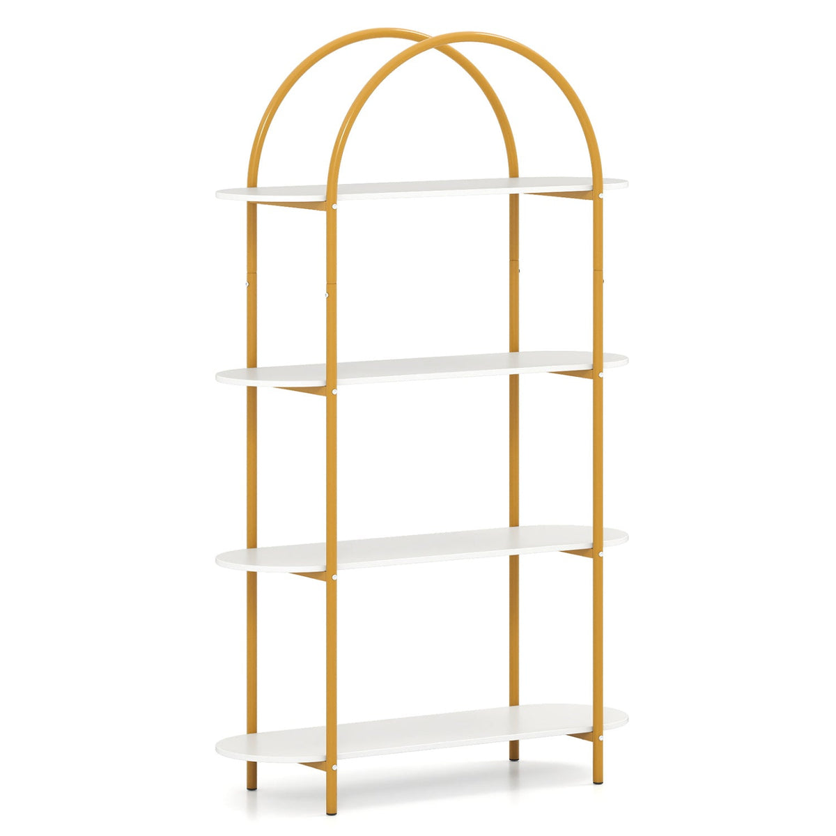4-Tier Open Bookcase with Sturdy Metal Frame for Living Room