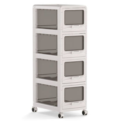 Rolling Storage Cart with Drawers and Lockable Wheels